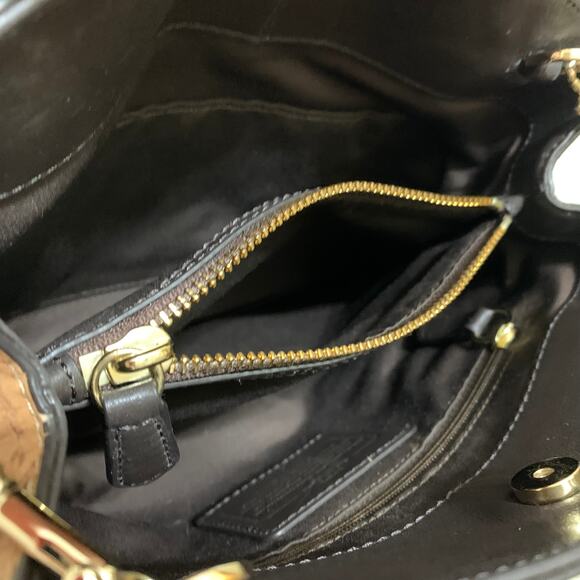 COACH Brown Snakeskin Embossed Leather MINETTA Satchel w/Long Strap F35271 - Picture 11 of 16